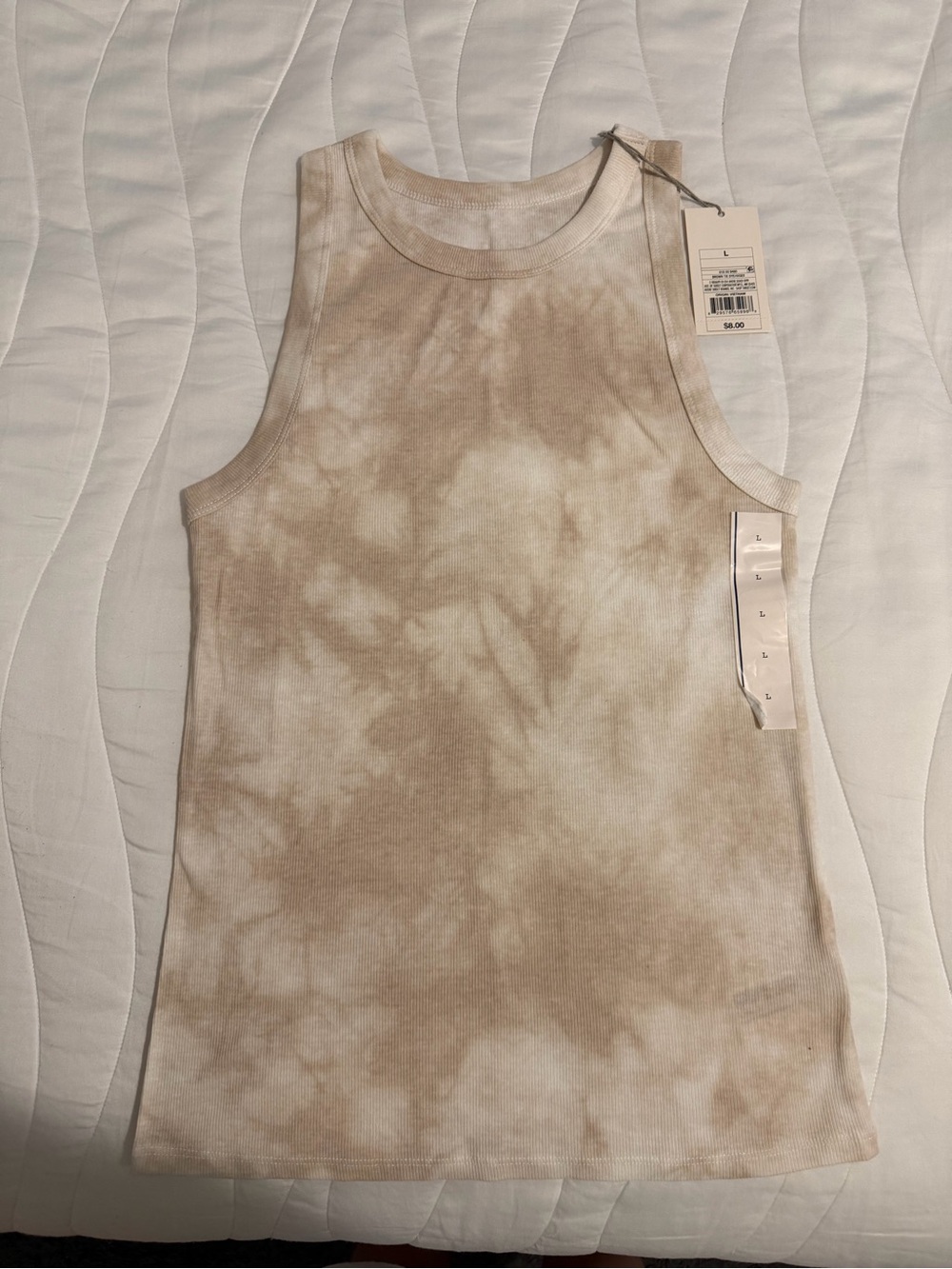 Target Women's Beige Tie-Dye Ribbed Tank Top